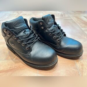 Lugz Men's Classic Black Chunky Leather Lace Up Boots